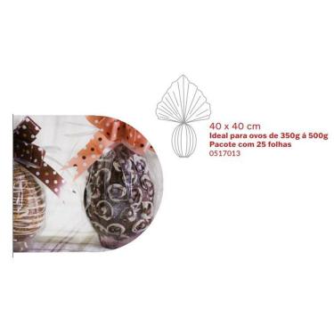 Imagem de 25 Saco celofane plastico transparente p/ ovos de pascoa 30x30 / 40x40cm