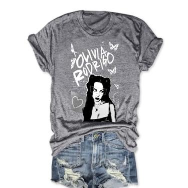 Imagem de Camiseta feminina com estampa de música country vintage Cuts Rock Band, B - cinza, XG