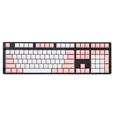 Imagem de Qisan Holiday Sale Conjunto de teclas PBT com 108 teclas de perfil cereja para teclado mecânico para jogos 61/87/104/108 MX Switches (rosa)