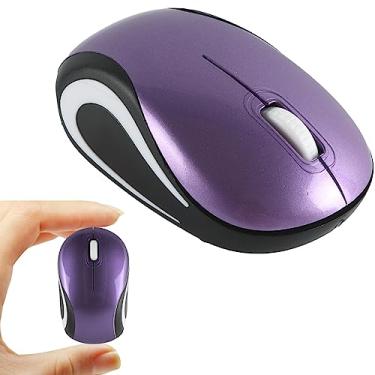 Imagem de YOCUNKER Mini mouse sem fio ultra portátil, mouse de computador 1000DPI sem fio, 2,4 GHz com receptor USB, rastreamento óptico, 3 botões, PC/laptop (roxo)
