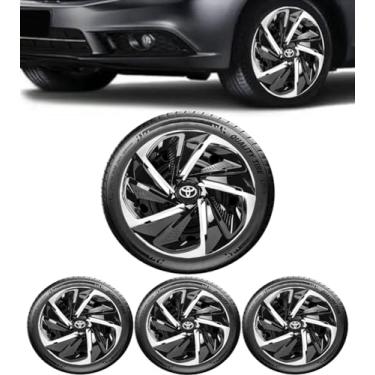 Imagem de Jogo Calota Esportiva Nitro Preto/Prata Aro 14 TOYO Etios Hatch Sedan Yaris Hatch Sedan Corolla