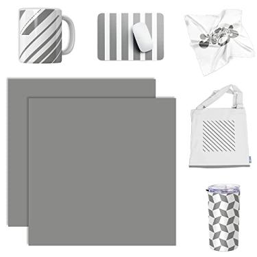 Imagem de WOWOCUT Papel de sublimação, pacote com 2 pacotes de papel de transferência de calor de sublimação cinza, folha de 30 x 30 cm para camiseta DIY, canecas, lona, sacola