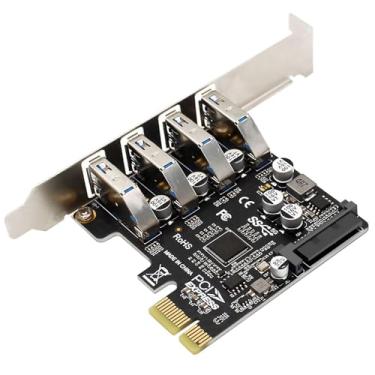 Imagem de Placa de expansão USB 3.0 PCI-E 4 portas, PCI-e x1 para USB 3.0 HUB adaptador para PC desktop
