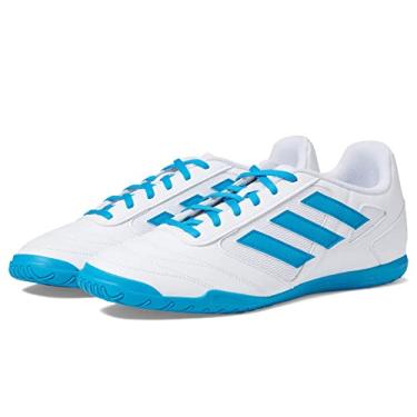Imagem de adidas Sapato de futebol masculino Super Sala 2, Branco/azul (Bold Aqua/Bold Aqua), 10.5