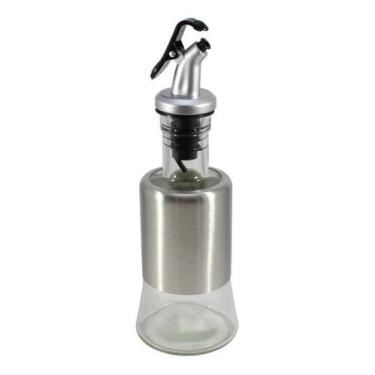 Imagem de Galheteiro De Vidro Revestido Em  Inox Para Azeite Ou Vinagre 200ml -