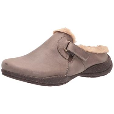 Imagem de Clarks Tamanco Roseville Feminino, Couro castanho escuro, 6.5 Wide