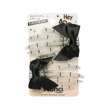 Imagem de Clipes de mão Esqueleto Scunci by Conair - Acessórios de cabelo de Halloween - Acessórios de cabelo para mulheres - Acessórios para fantasias de Halloween - Pacote com 2