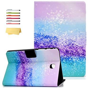 Imagem de UUcovers Capa para Samsung Galaxy Tab A 20.3 cm versão 2015 (SM-T350/T355/P350/P355) com suporte para cartão de lápis, capa de couro PU inteligente, capa magnética à prova de choque de TPU