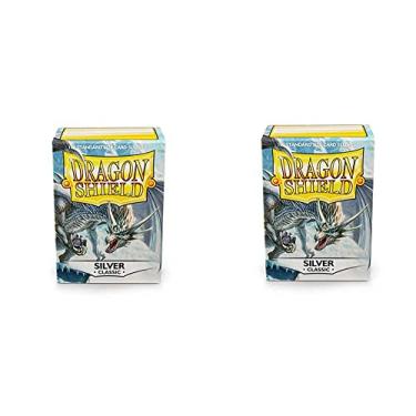 Imagem de 2 Packs Dragon Shield Classic Silver Standard Size 100 ct Card Sleeves Individual Pack