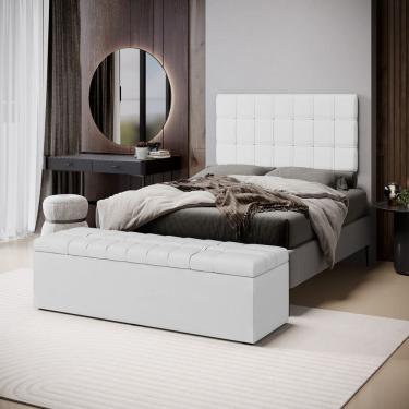 Imagem de Kit Painel Rana 160 e Calçadeira Alpha Couro Aradecor
