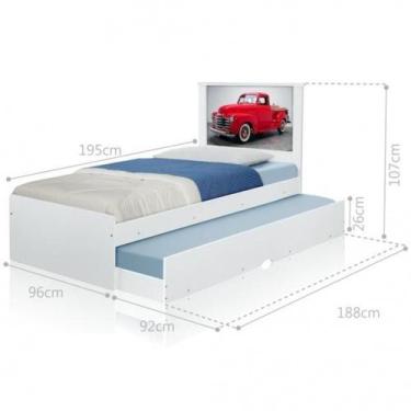 Imagem de Cama Bibox Solteiro Carro Classic Red Com Colchões - Casa H