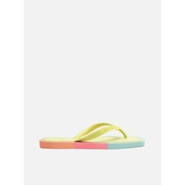 Imagem de Chinelo de Dedo Off-White Color Square Brizza Arezzo - Amarelo/Azul/Rosa/Laranja Amarelo 39/40-Feminino