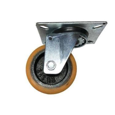 Imagem de (4pçs) Rodizio Aluminio Poliuretano 3polegadas Placa Girat. - ABCMAIOR