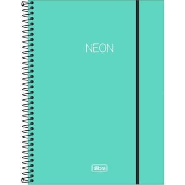 Imagem de Caderno Univ. 10 Mat. Capa Plástica Neon Turquesa Tilibra