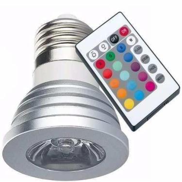 Imagem de Lâmpada Spot Led Rgb 16 Cores + Controle 24 Funções 3w E27 - lampada