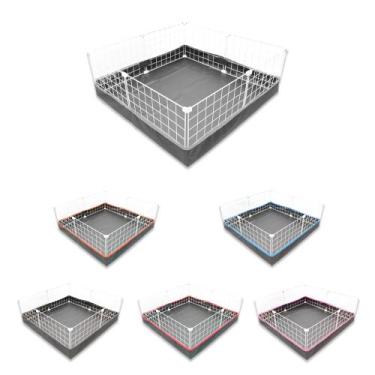 Imagem de Cercado Aramado 80x80cm Branco com Bandeja Higiênica Nylon Cinza - IGU