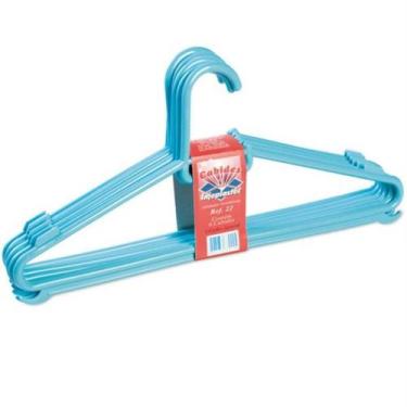 Imagem de Cabide Infantil Bebe Azul Com 5 Pçs 30x13,5 Cm Reforçado - Injeplastec