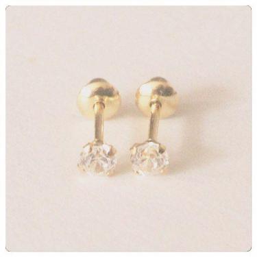 Imagem de Brinco Recém Nascidos Ponto De Luz Joia Ouro 18k Kit 3 Pares - RD Maga