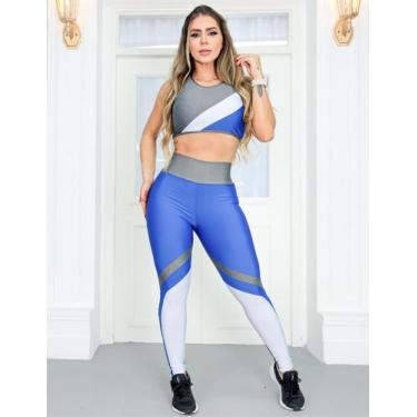 Imagem de Conjunto Esportivo Feminino com Calça Legging e Cropped com Recorte Co