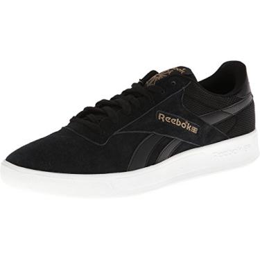 Imagem de Reebok Tênis masculino Tour Elite com cadarço, Preto/branco/latão, 7.5