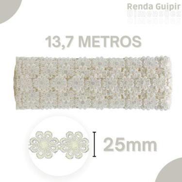 Imagem de Renda Guipír Bege Natural - 25Mm Rolo Com 13,7 Metros - Chl207 - Nybc