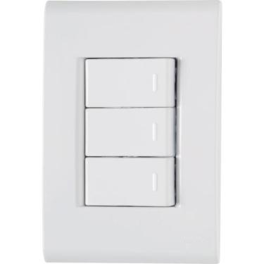 Imagem de Conjunto 2 interruptor simples + 1 paralelo tramontina liz com placa