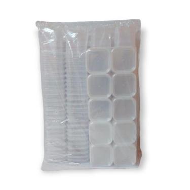 Imagem de Pote Quadrado Transparente 220ml Tampa com Lacre c/100 un - Rei Embala