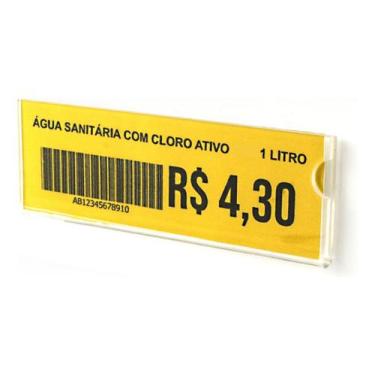 Imagem de Precificador Porta Etiqueta Preço Gondola 10x3,5cm Kit 50un - ACriliku