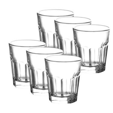 Imagem de Jogo 6 Copo Vidro Baixo Boston Dover Licor Whisky Drink Luxo 250mL - C