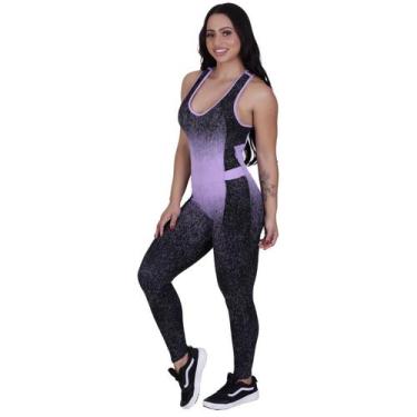 Imagem de Macacão Feminino Academia Poliamida Bojo Jacquar Grosso Degrade Orbis 