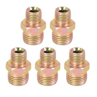 Imagem de X AUTOHAUX 5 peças 1/5.1 cm a 5/20.3 cm rosca macho conector de encaixe de mangueira de ferro reto para carro