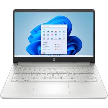 Imagem de HP Laptop com tela HD de 14 polegadas (1366 x 768), Intel Celeron N4120, 1,1 GHz, 4 GB de memória, 128 GB eMMC, Windows 11 Home no modo S, um ano Office 365 incluído, prata natural, 14-dq0760dx