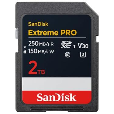 Imagem de SanDisk Cartão de memória 2TB Extreme PRO SDXC UHS-I - até 250 MBs - C10, U3, V30, 4K UHD, cartão SD - SDSDXXD-2T00-GN4IN