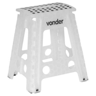 Imagem de Banqueta Plástica Multiuso Dobrável 45cm Capacidade 150kg Vonder Branc