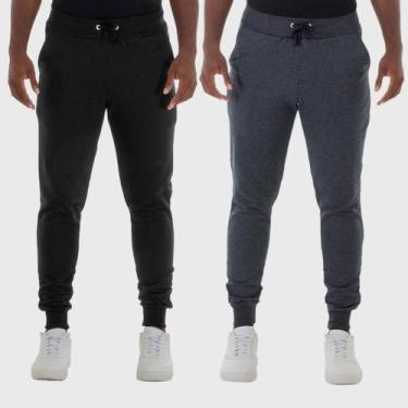 Imagem de Kit 2 Calças Masculinas Moletom Slim Tucura Shirts - Benellys, M, Pret