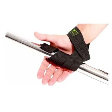 Imagem de Strap Fita Tala Musculaçao 100% Algodão Lpo Lifting Academia Cor Preto