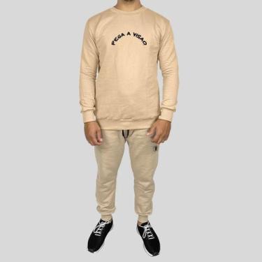 Imagem de Conjunto Calça e Blusa Moletom Careca Sem Capuz Algodão PV - MP Moda M