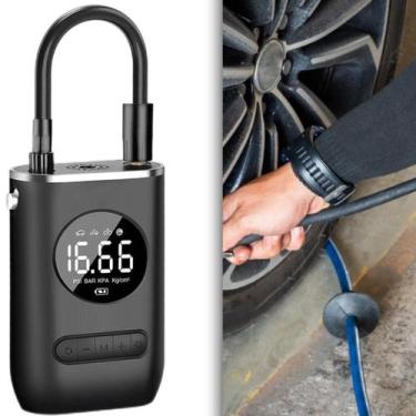 Imagem de Bomba Ar Compressor Digital Portátil Encher Pneu Bike Carro - Home Goo