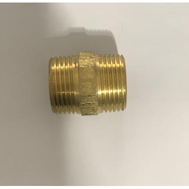 Imagem de Conexão Niple Duplo de Latão com Rosca 1/2" NPT para Instalação de Gás