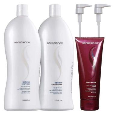 Imagem de Kit Senscience Balance Shampoo 1 litro + Condicionador 1 Litro + Inner