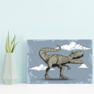 Imagem de Placa Decorativa Infantil Dinossauro Jurassic Azul 20x30cm - Quartinho