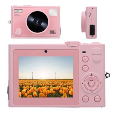 Imagem de Câmera Digital, Câmera de Foco Automático 5K 72MP Com Zoom óptico de 18x, Câmera Apontar e Disparar de 2,8 Polegadas para Fotografia, Câmera Compacta Portátil de Vlogging (rosa)