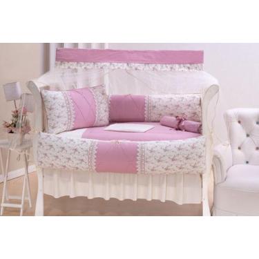 Imagem de Kit enxoval para berço glamour menina rosê - MEDINA CONFECÇÕES