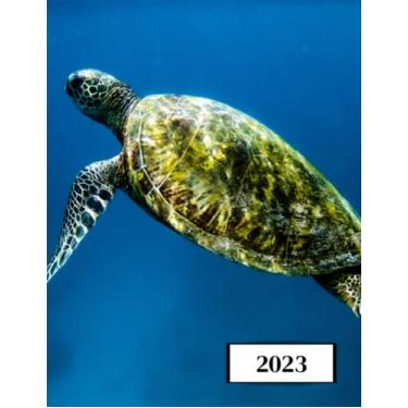 Imagem de 2023: Agenda semainier au format A4 - Année civile (Janvier à Décembre 2023) - Intervalles d'1h (7h-22h) - Contacts, jours fériés, mots de passe, ... - Une semaine sur deux pages