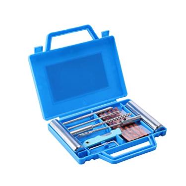 Imagem de TWENOW Kit de reparo de pneu Kit de reparo de pneu de carro, van, motocicleta, ferramentas de reparo de pneu de emergência, resistente, sem câmara, kit de reparo de perfuração de pneu Plug Se kit de