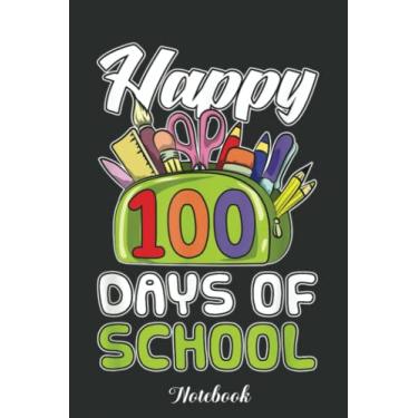 Imagem de Kindergarden School Kids Gift Happy 100 Days Of School Notebook: Funny 100 Days Of School Gift Lined Notebook Confetti Writing Diary Planner Gift for ... Children, Blank 110 Pages, 6x9 inches