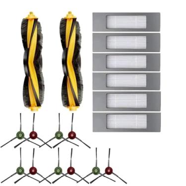 Imagem de Peças de reposição para aspirador Ecovacs DEEBOT OZMO 920 950 T8 AIVI Max T9 T5 N5 N7 N8+ N8 Pro DX55 DX93 DJ65, 2 escovas de rolo principal, 5 filtros HEPA, 10 escovas laterais