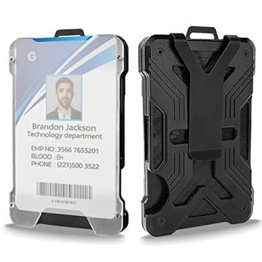 Imagem de kullder Carteira com clipe de dinheiro de metal, carteira masculina Airtag (sem Airtag), carteira minimalista com um porta-cartão de identificação transparente, clipe de dinheiro fino de fibra de