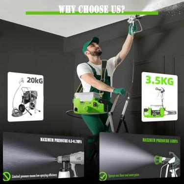 Imagem de Pistola de pulverização de parede de alta pressão, mochila, pulverizador de tinta portátil com baterias de 6,0 Ah, pode pulverizar 12,6 litros, pressão máxima de 15 MPa, pulverizador de tinta de