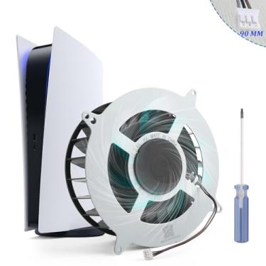 Imagem de Ventilador de resfriamento interno para PS5 de substituição para PlayStation 5 PS5 CPU Cooler Fan Acessórios com ferramentas de reparo (23 e 17 lâminas, 90 mm)